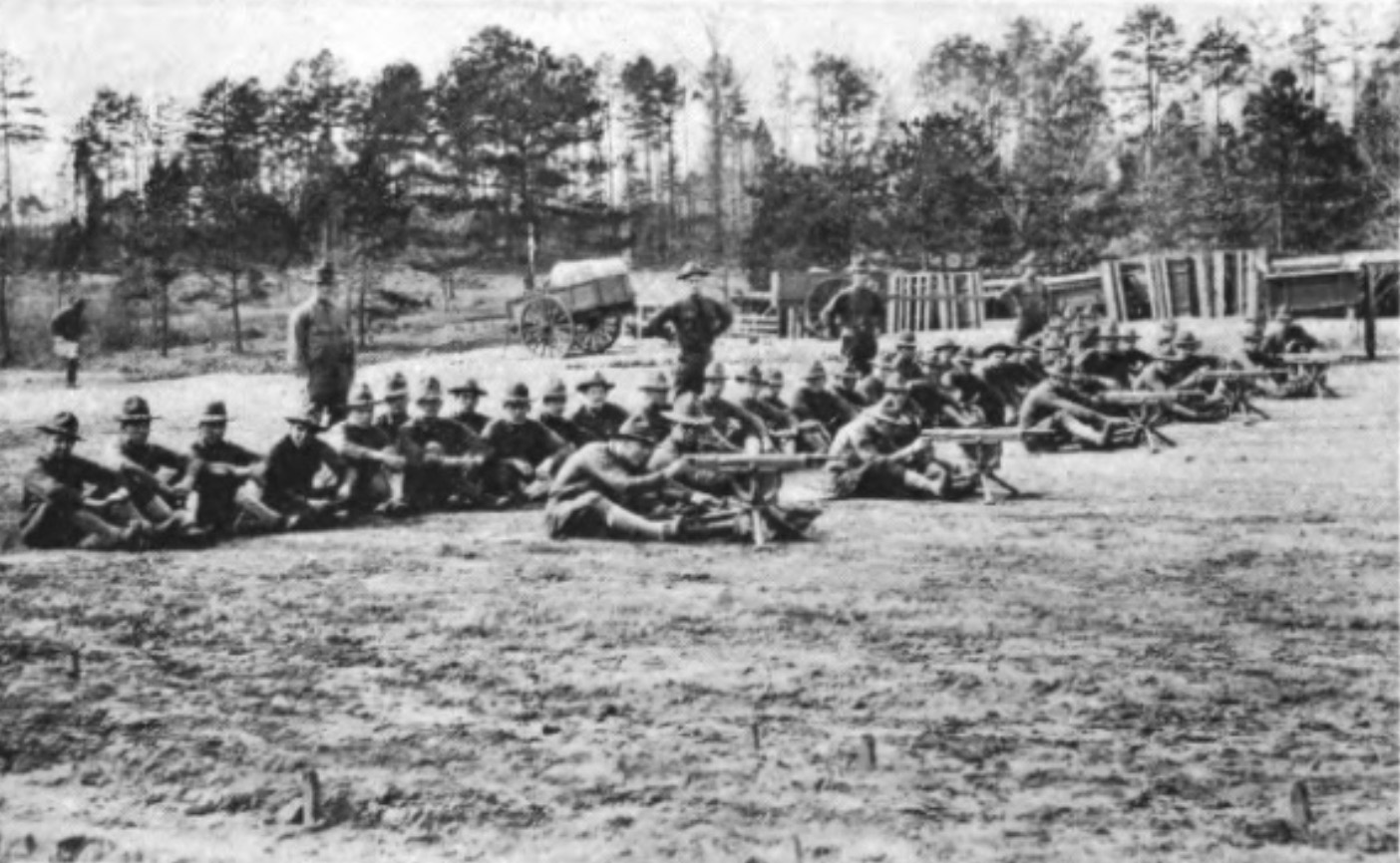 Machine gun drill in Camp Greene copy