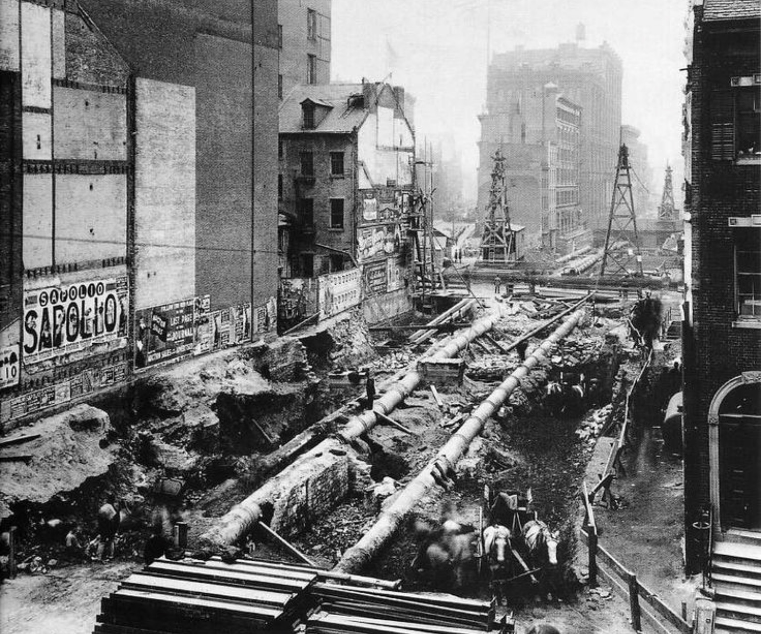 Subway costruction in Manhattan